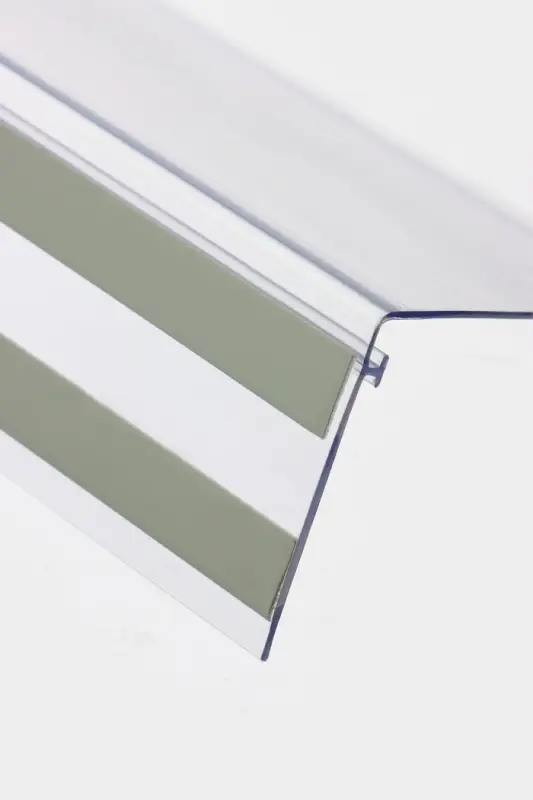 Ограничитель передний пластиковый самоклеящийся с Т-профилем, 1000&times;50&times;80 мм, прозрачный