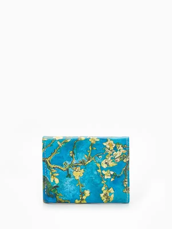 Кошелёк женский на кнопке, 10&times;1.5&times;8 см, с цветочным принтом, зелёный