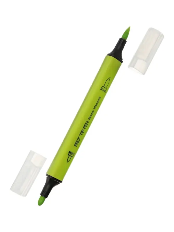 Фломастеры-кисточки 24 BRIGHT, COLORS, двусторонние, в пластиковом пенале