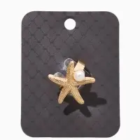 Кольцо "Морская звезда" с бусиной, безразмерное, цвет белый в золоте