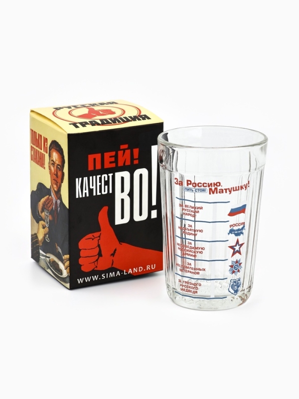 Стакан граненый Дорого внимание «За Россию Матушку!», 250 мл, стекло Стакан граненый Дорого внимание «За Россию Матушку!», 250 мл, стекло