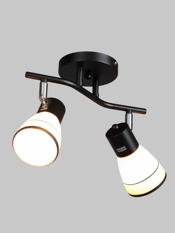 Спот потолочный &laquo;Айрис&raquo;, 2хЕ14, 40 Вт, черный, 38&times;18&times;22 см