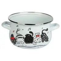VETTA Хвостатые друзья Кастрюля эмалированная, 18см, 2,0л, индукция