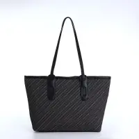 Сумка женская тоут на молнии, 30&times;11&times;25 см, чёрная