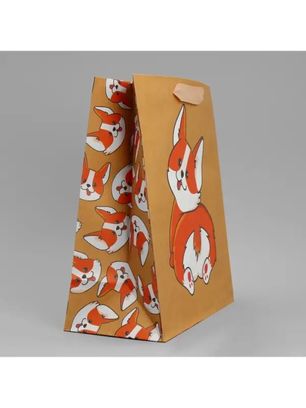 Пакет подарочный крафтовый, упаковка, &laquo;Пёсик&raquo;, ML 23&times;27&times;11.5 см