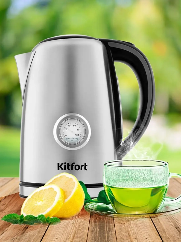 Чайник электрический металлический КТ-676 - 1.7 л