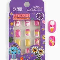 Детские накладные ногти &laquo;Сладкие пирожные&raquo;, 12 шт.