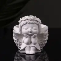 Подсвечник на 1 свечу &laquo;Ангел с корзинкой&raquo;, гипс, 9&times;6.5&times;7 см
