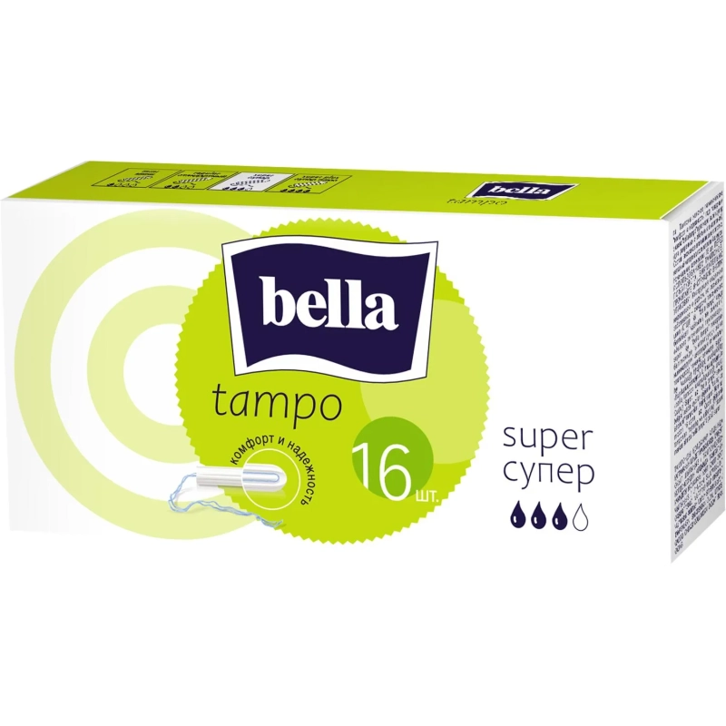 Тампоны Tampo Bella без аппликатора premium comfort Super16 шт/уп