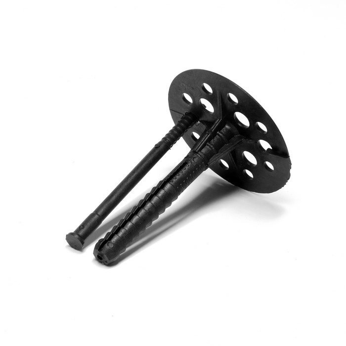 Дюбель ТУНДРА, для утеплителя, с пластиковым гвоздем, 10x80 мм, черный, 50 шт