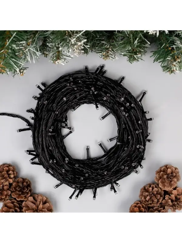 Гирлянда &laquo;Нить&raquo; 20 м, IP20, тёмная нить, 200 LED, свечение синее, 8 режимов, 220 В