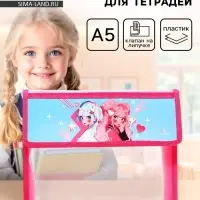 Папка для тетрадей, А5, пластиковая, 23&times;19&times;5 см &laquo;Аниме подружки&raquo;