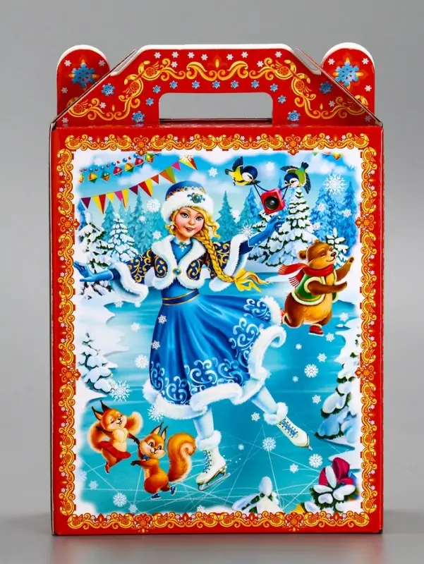 Подарочная новогодняя коробка &laquo;Олимпиада&raquo;, для сладких подарков, 16.8&times;7&times;25 см