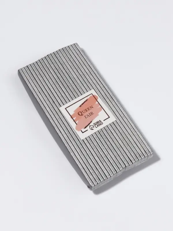 Пилка для ногтей, лодочка, 100/180 грит, 18 см, фасовка 20 шт., чёрная