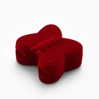 Футляр под серьги, кольцо &laquo;Бабочка&raquo;, бархатный, 5&times;5.5 см, красный