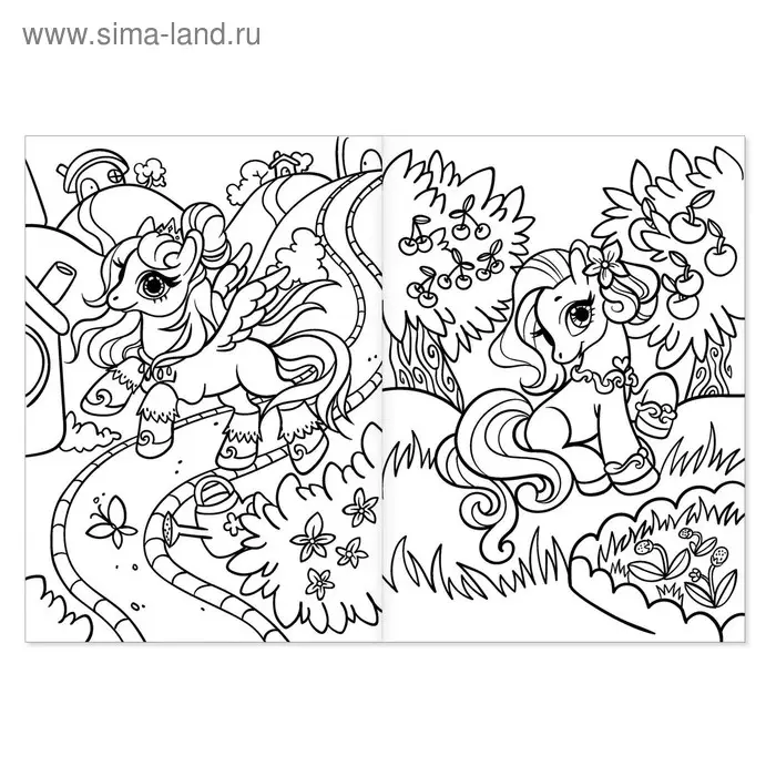 Раскраска для девочек «Мир единорогов», 16 стр., формат А4