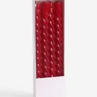 Свечи витые 2.2&times;25.5 см, набор 4 шт., бордовые