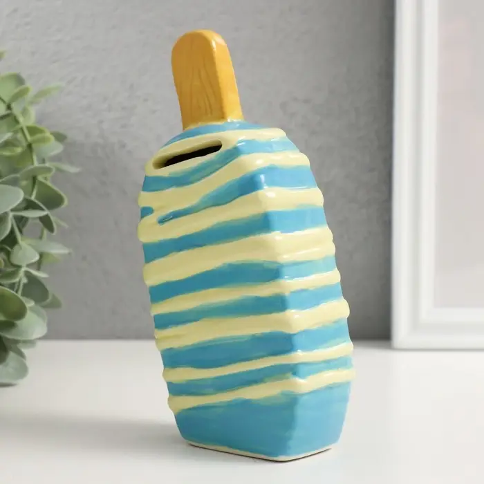 Копилка для денег &laquo;Подтаявшее эскимо&raquo;, керамика, 8.2&times;3.8&times;15.5 см