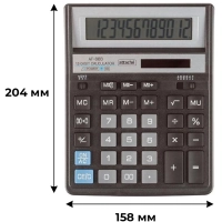 Калькулятор настольный ПОЛНОРАЗМЕРНЫЙ AttacheAF-888,12р,дв.пит204x158мм,ч/с
