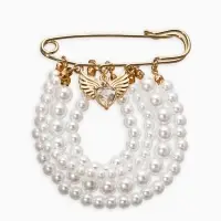 Булавка "Жемчужная россыпь", l=6.5, d=5+6+8 цвет белый в золоте