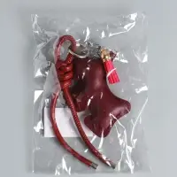 Брелок на карабине кожзам "Терьер" с узлом, винный 14х8х1,2 см