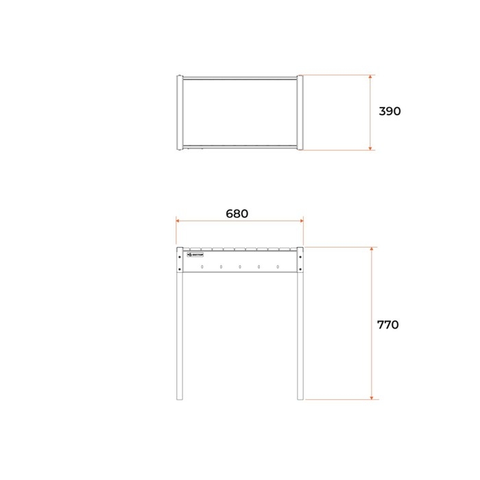 Мангал "MAH 201" 67,6 х 39,7 х 76,7 см, 2 мм