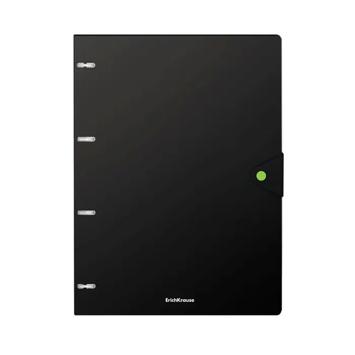 Тетрадь на кольцах ErichKrause Accent А4, 80 листов, в клетку, пластиковая обложка, на кнопке, 100% белизна, блок офсет, МИКС