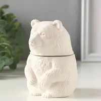 Шкатулка с крышкой для украшений &laquo;Медведь&raquo;, 11&times;7 см, гипс
