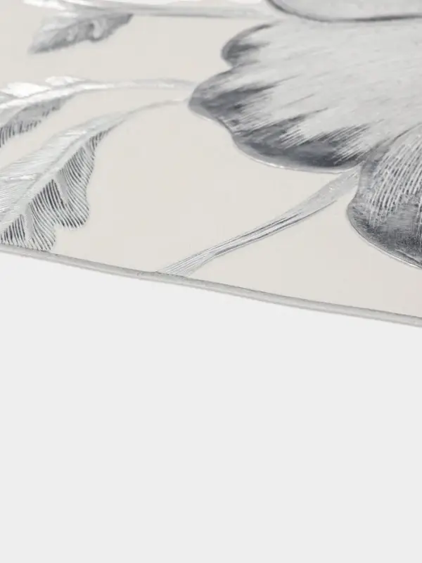 Набор салфеток для стола Доляна &laquo;Цветы&raquo;, 44.5&times;30 см, 4 шт., ПВХ, серебристый