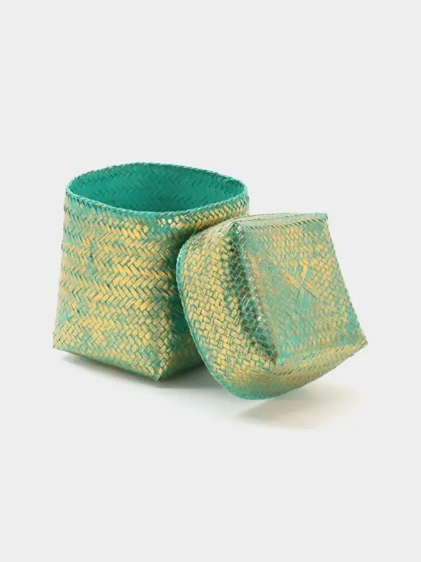 Корзинка плетёная &laquo;Голден&raquo;, 20&times;20&times;26 см, голубая