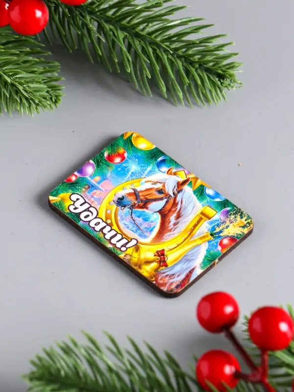 Набор новогодних магнитов 6 шт " Любви и нежности" 6,5х4 см