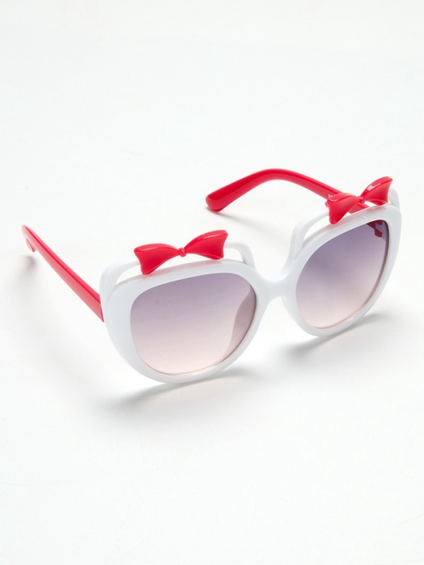Очки солнцезащитные детские OneSun, бантики, 4.5 х 12 см, цвет бело-малиновый Очки солнцезащитные детские OneSun, бантики, 4.5 х 12 см, цвет бело-малиновый