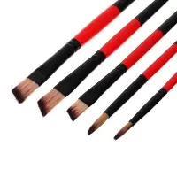 Набор кистей для рисования, нейлон, 5 штук, круглые, плоские, международный размер