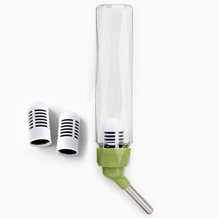 Поилка для грызунов, 125 мл, крепление-пружинка, и два сменных фильтра, зелёная Поилка для грызунов, 125 мл, крепление-пружинка, и два сменных фильтра, зелёная