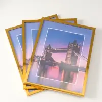 Фоторамка для фото " Lumo" 30х40 см,  набор 3 шт, (пластиковый экран), золото