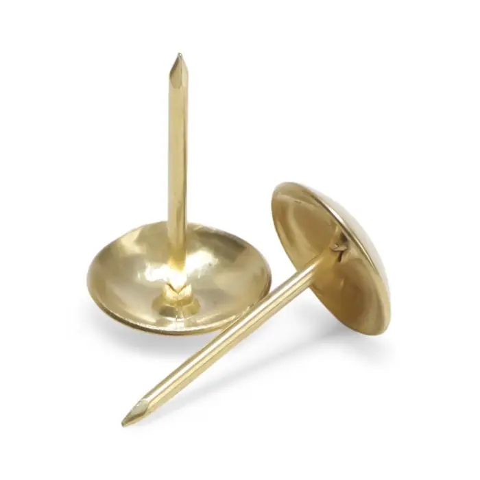 Гвозди ТУНДРА, декоративные, обивочные, 10×18.5 мм, золото, фасовка 50 шт.