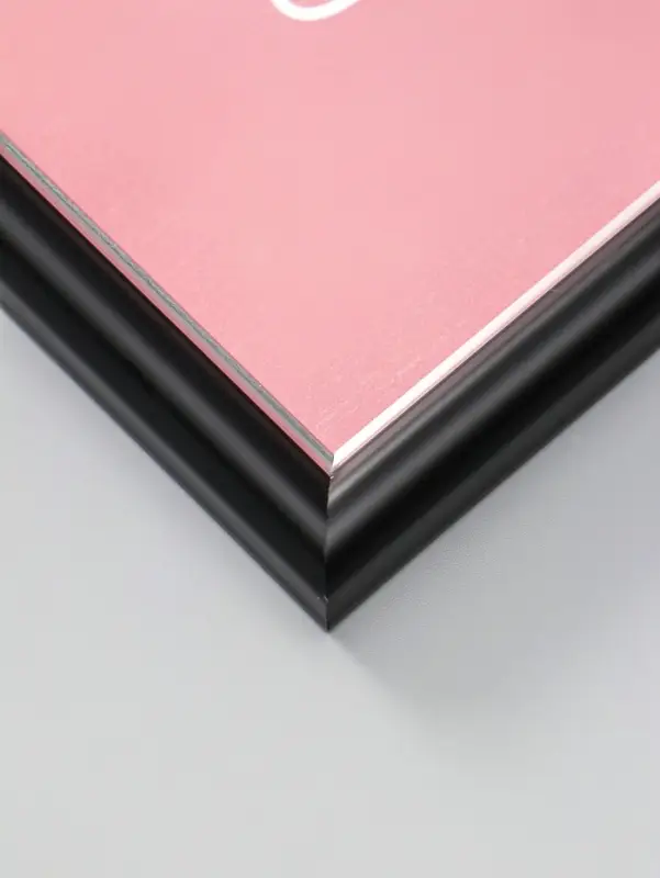 Фоторамка для фото 30х40 см "Oframe", пластик, чёрный с серебром, (пластиковый экран)