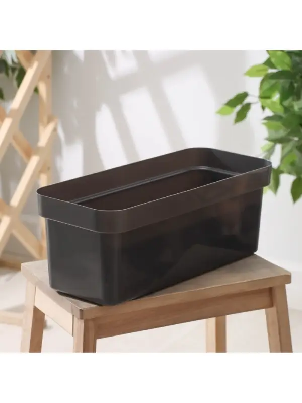 Ящик балконный для цветов &laquo;Эко&raquo;, 8 л, 40&times;17&times;15.5 см, пластиковый, цвет тёмный гранит