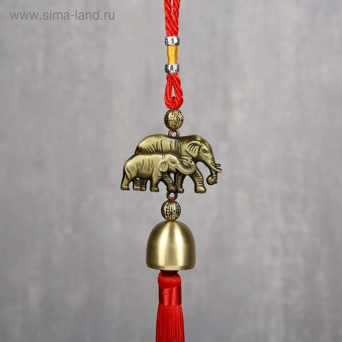 Колокольчик металл  Колокольчик металл "Слон и слонёнок" 1 колокол d=2,5 см 35х5,5х2,7 см