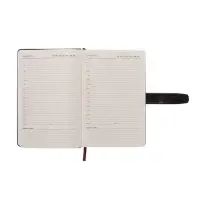 Ежедневник недатированный формат А5, с хлястиком, 128л, линия, пвх, Черный Ежедневник недатированный формат А5, с хлястиком, 128л, линия, пвх, Черный