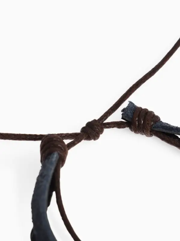 Браслет кожаный с подвеской &laquo;Бабочка и Бусины&raquo;, d=5 см, 3 нити, разноцветный