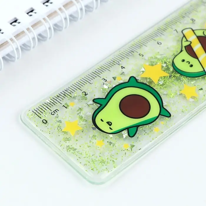 Линейка - шейкер с блёстками «Жду чудес и всё такое», 15 см Линейка - шейкер с блёстками «Жду чудес и всё такое», 15 см