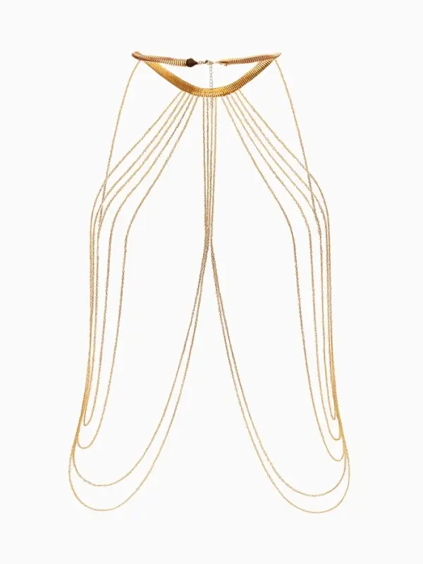 Бодичейн на тело, цепочки, 55 см, цвет золото Бодичейн на тело, цепочки, 55 см, цвет золото