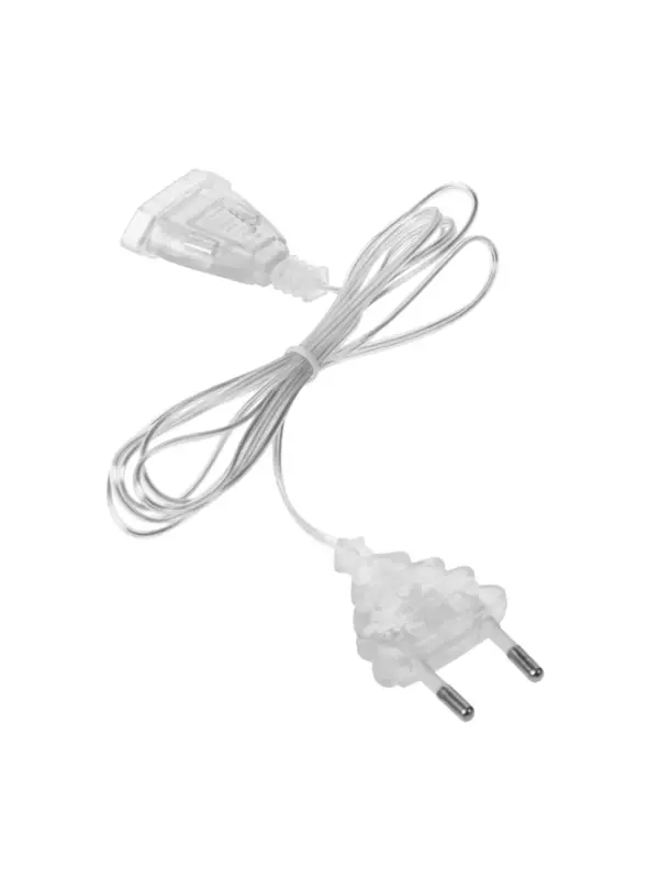 Удлинитель для комнатных гирлянд, 1.5 м, прозрачная нить, УМС-вилка