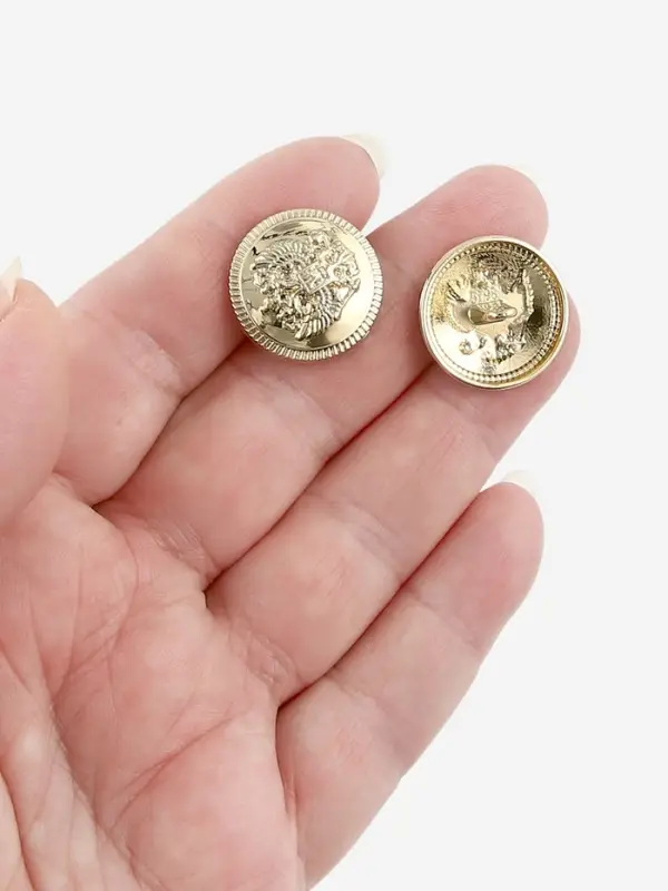 Набор пуговиц на ножке &laquo;Герб России&raquo;, d=20 мм, 5 шт., цвет золотой