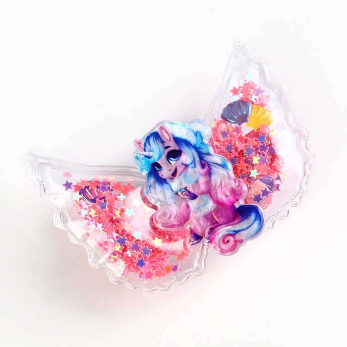 Заколка с шейкером новогодняя «Единорожек», на Новый год, 6 х 45 см Заколка с шейкером новогодняя «Единорожек», на Новый год, 6 х 45 см