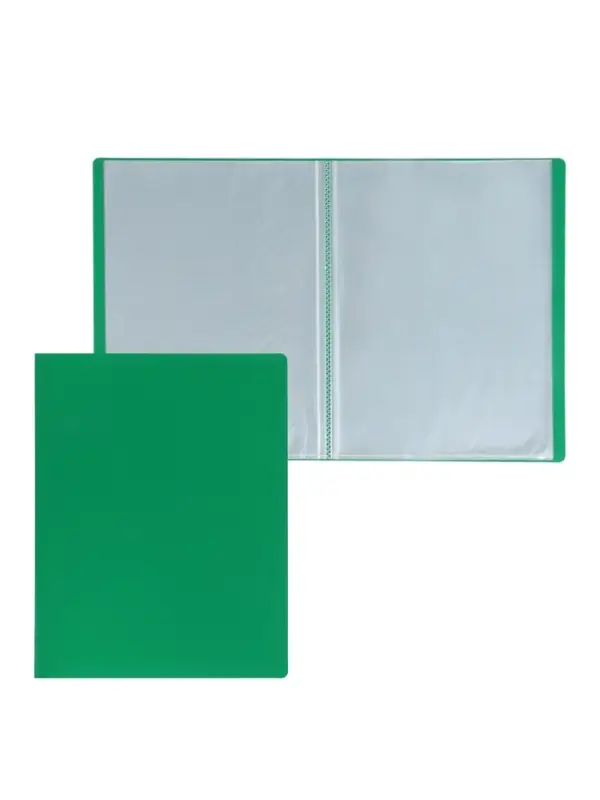 Папка с 20 вкладышами А4, 500 мкм, Calligrata, текстура &laquo;песок&raquo;, зелёная