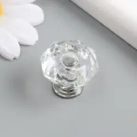 Ручка для шкатулки &laquo;Кристалл прозрачный&raquo;, металл под серебро, 2.6&times;2.6&times;2.4 см
