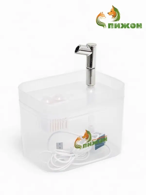 Фонтан для кошек и собак 1,5 л, 16,5 х 13 х 12 см, евророзетка, прозрачный Фонтан для кошек и собак 1,5 л, 16,5 х 13 х 12 см, евророзетка, прозрачный