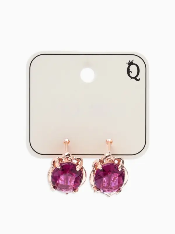 Серьги со стразами &laquo;Эдель&raquo;, овальчик, фиолетовые в золоте